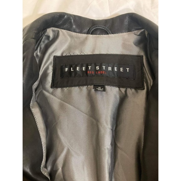 Womens Leather Jacket Medium 37" Black Fleet Street Mint - Picture 9 of 14